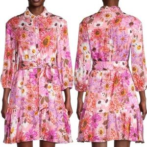 EUC Rachel Parcell Fit & Flare Tiered Hem Shirt Dress
Floral Pink | Size 4